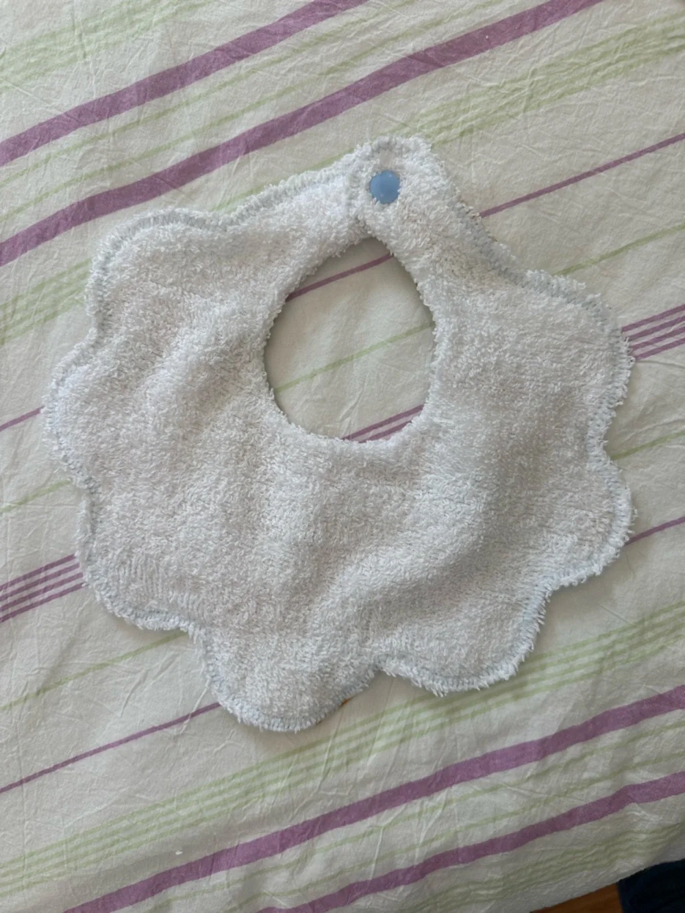 Floral Fruit Print Scalloped Baby Bib